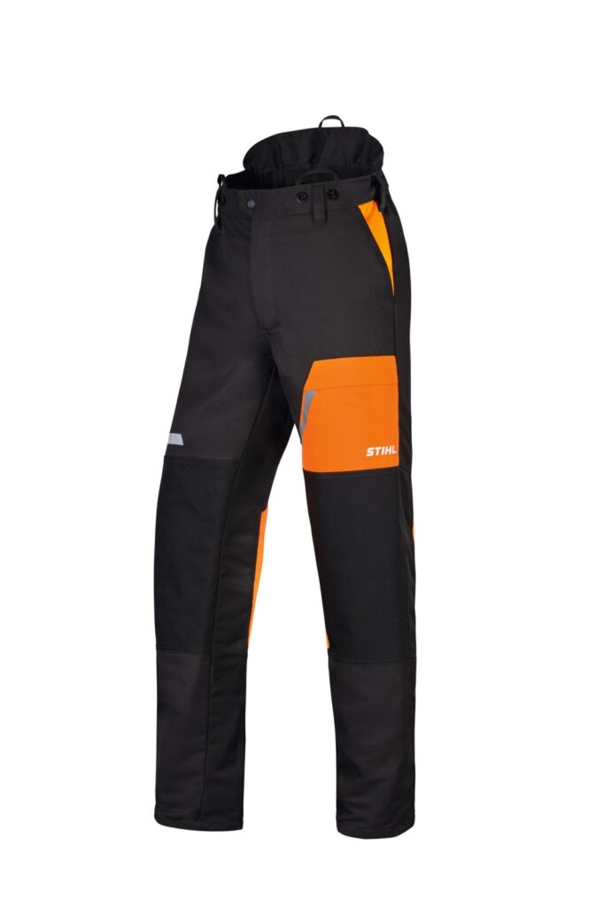 Sorte og orange STIHL-bukser