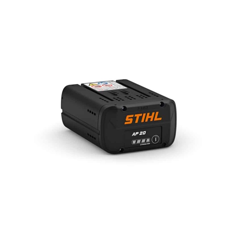 STIHL AP 20 batteri på en hvid baggrund.