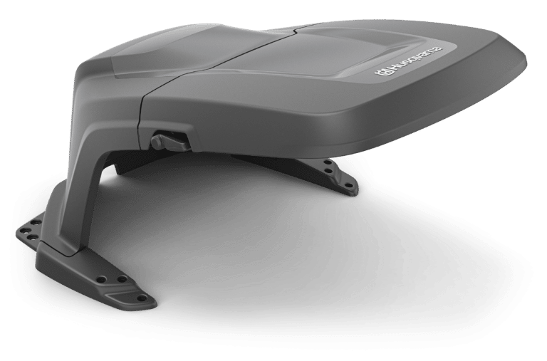 Automatisk garage til robotplæneklipper