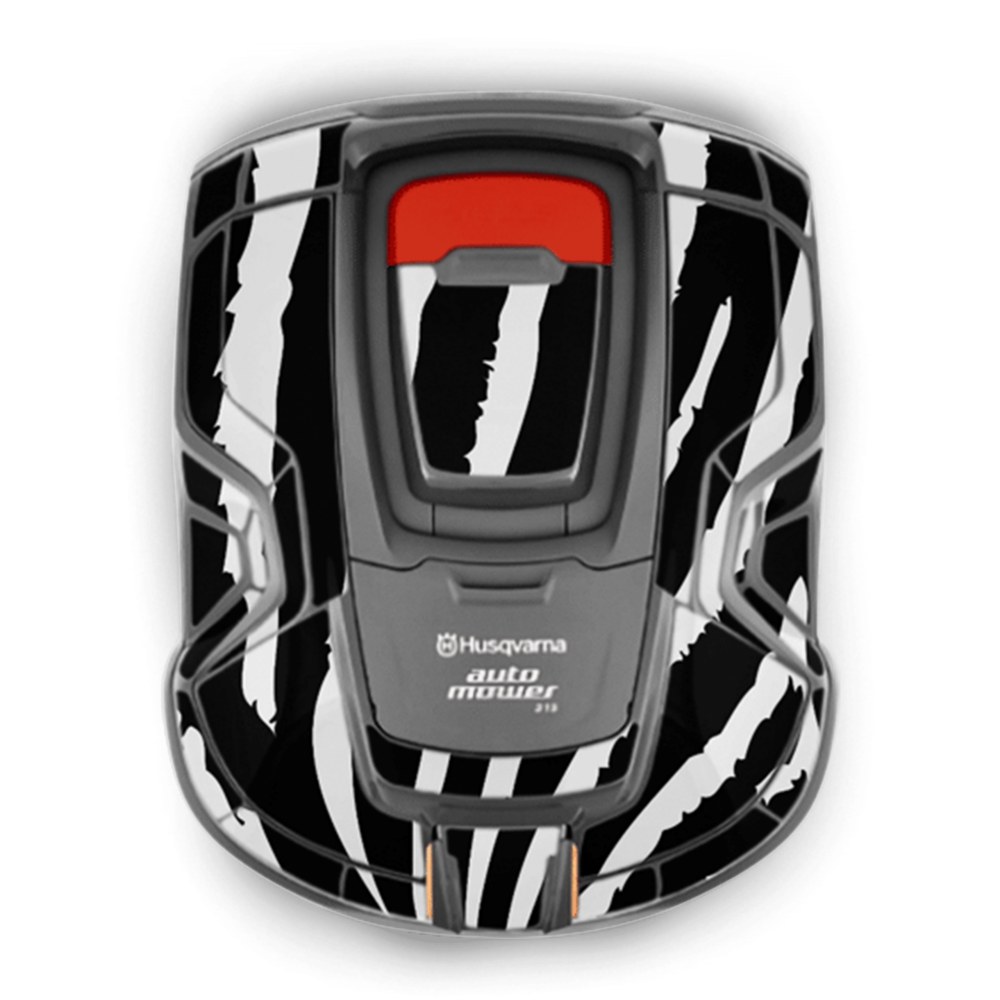 Husqvarna robotplæneklipper med zebra-mønster