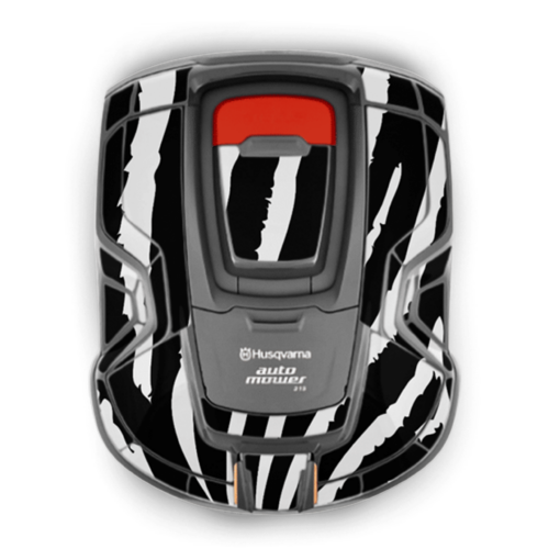 Husqvarna robotplæneklipper med zebra-mønster