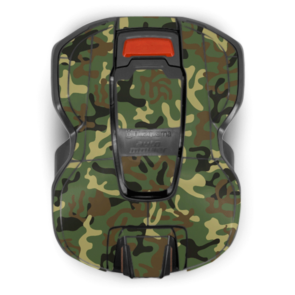 Robotplæneklipper med camouflage-mønster