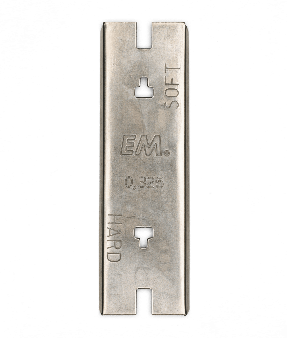 Metalplade til måling af rundsavskæde