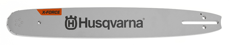 Husqvarna motorsavsværd med X-Force logo.