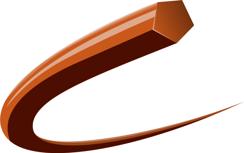 En brun og orange bueformet grafik.