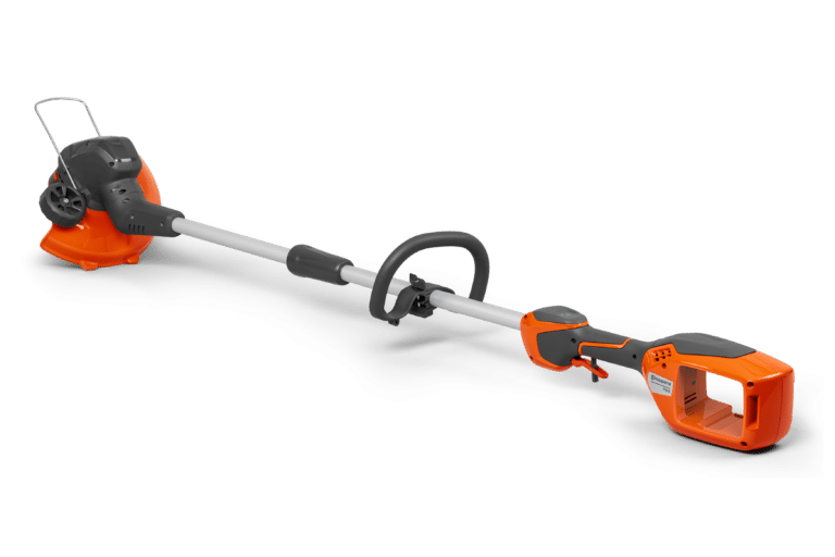 Græstrimmer med orange og sort design