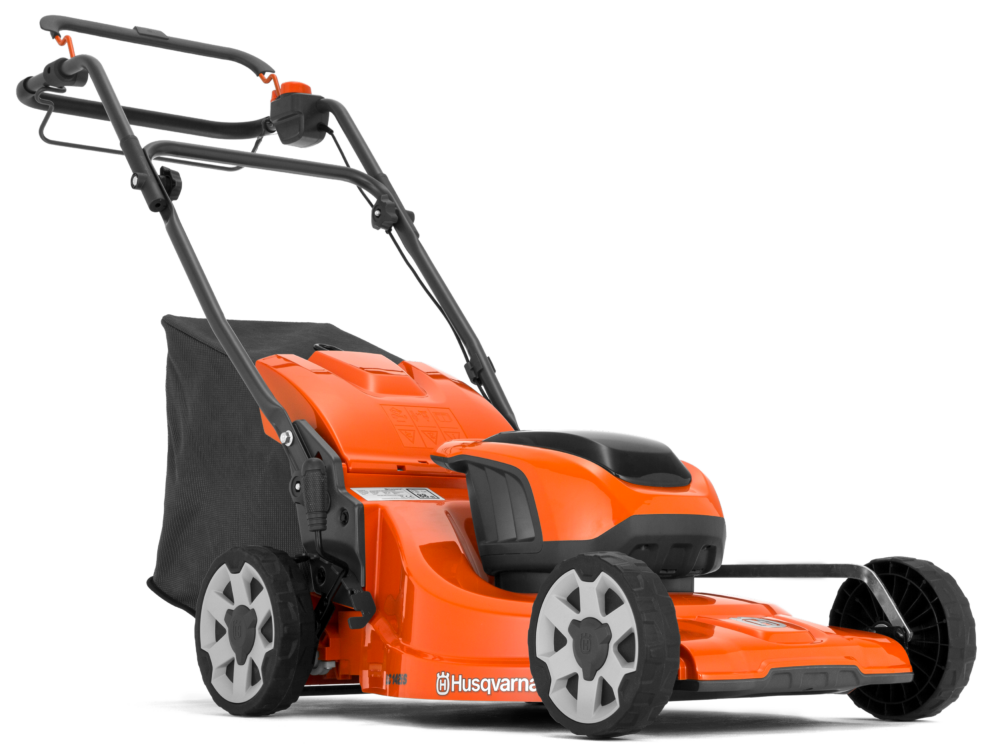 Orange Husqvarna plæneklipper