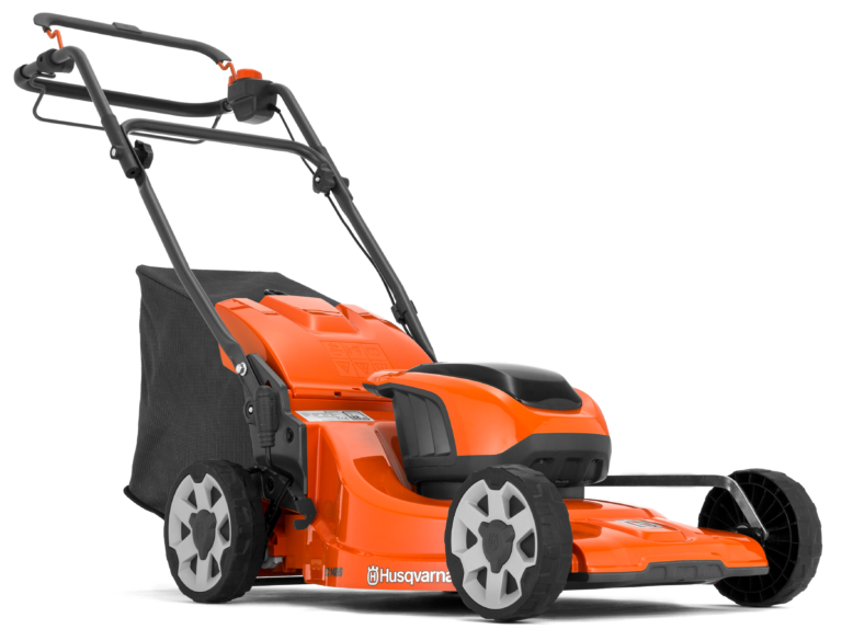 Orange Husqvarna plæneklipper