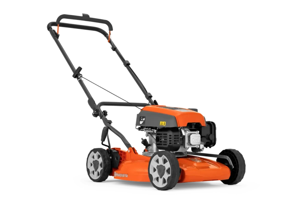 Orange Husqvarna plæneklipper