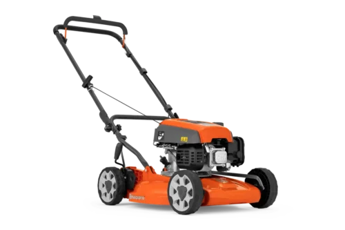 Orange Husqvarna plæneklipper
