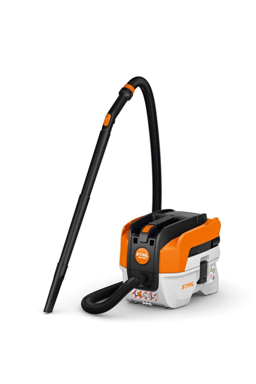 Støvsuger fra STIHL med orange og sort design.