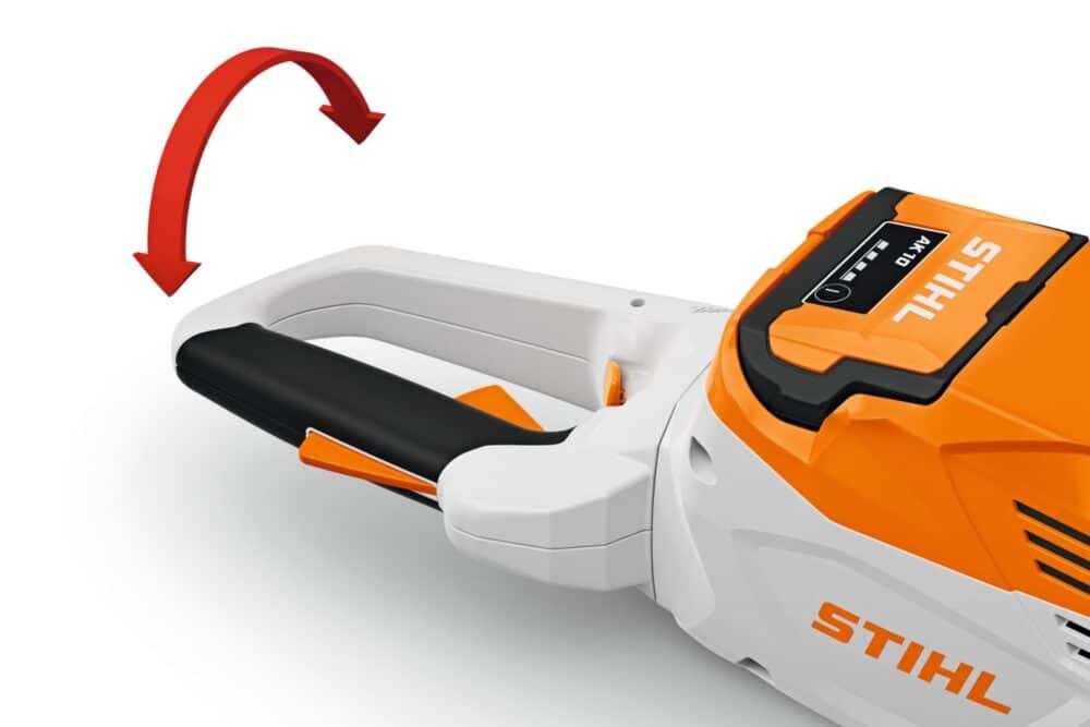 Nærbillede af Stihl batteridrevet maskine.