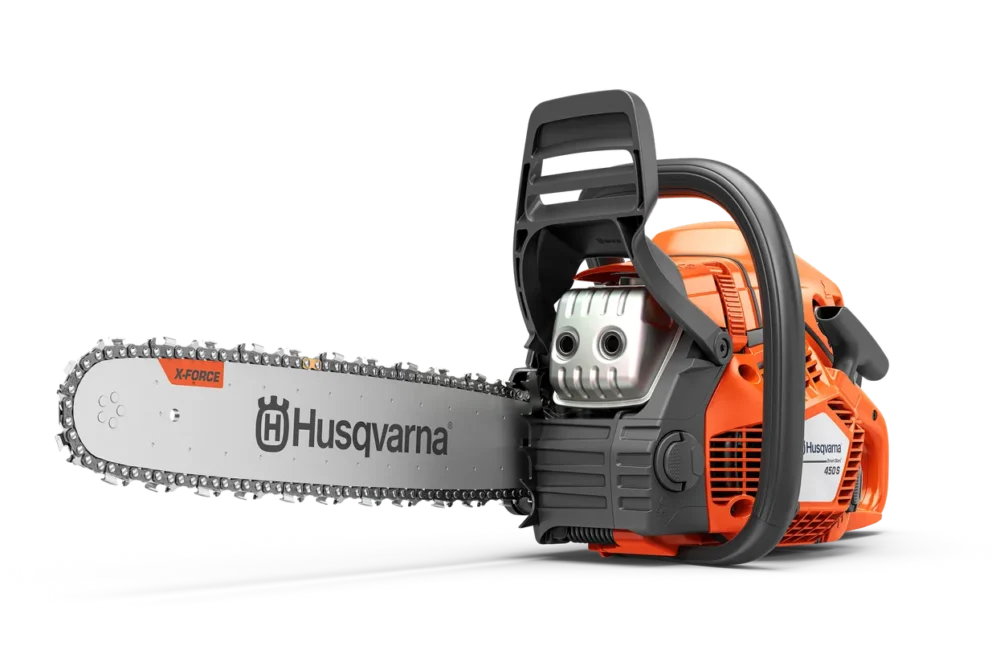 Husqvarna motorsav set fra siden