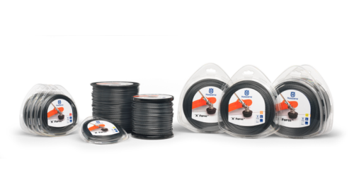 Forskellige ruller af Husqvarna trimmertråd.