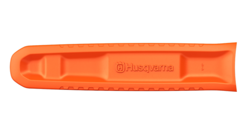 Orange sværdskede med Husqvarna logo