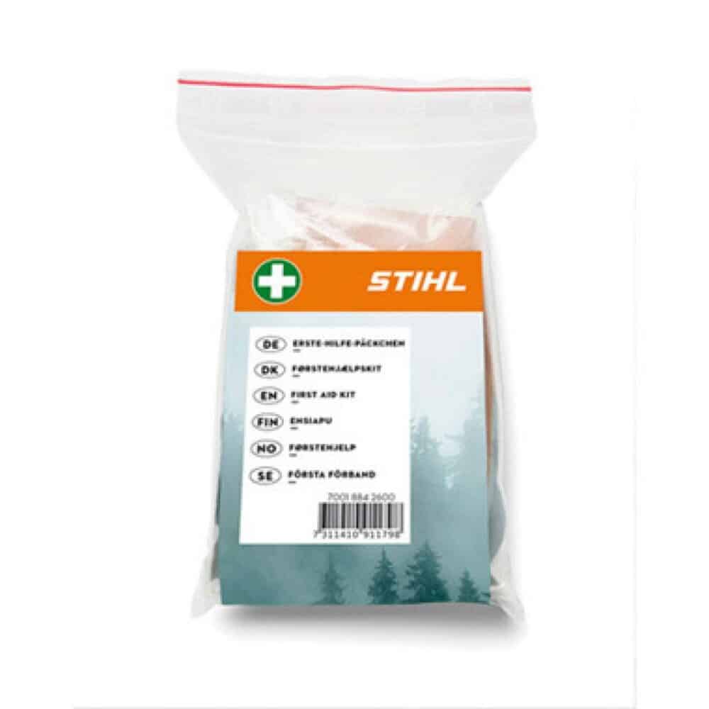 Førstehjælpskit fra STIHL i pose.