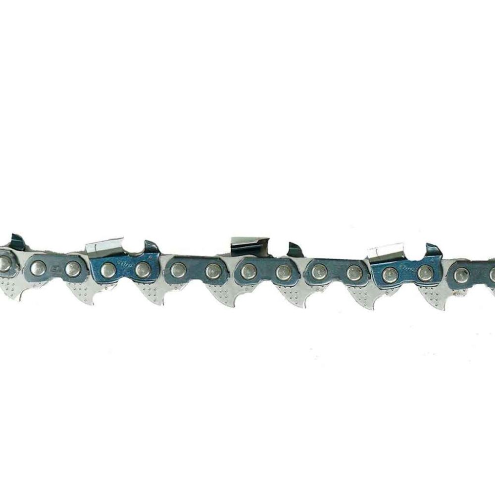 Motorsavskæde mod hvid baggrund