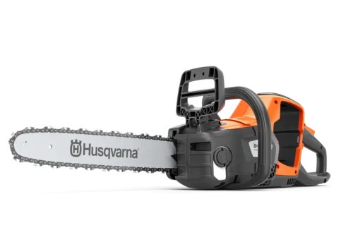 Husqvarna motorsav med orange og sort design