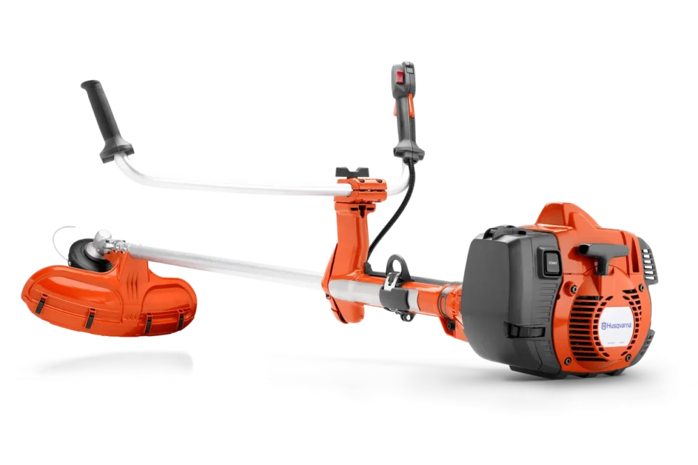 Husqvarna græstrimmer med orange og sorte detaljer