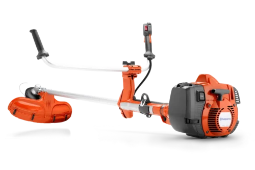 Husqvarna græstrimmer med orange og sorte detaljer
