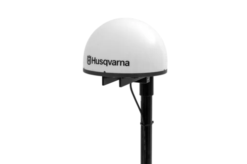 Husqvarna RTK-GPS antenne på en sort stang