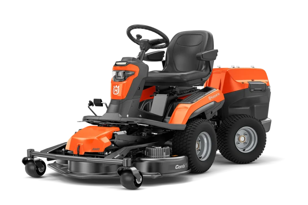 Orange og sort kørerplæneklipper