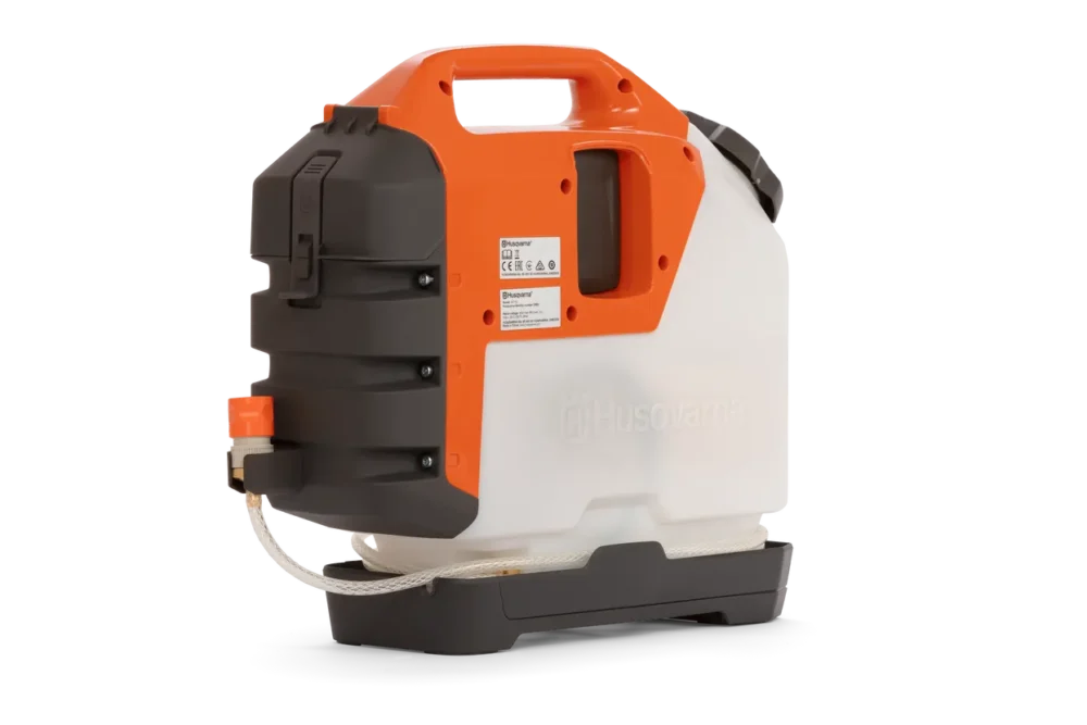 Backup power unit in orange and black design.