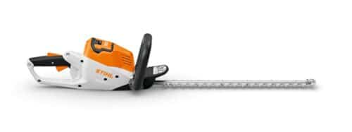 STIHL hækkeklipper med orange og hvidt design.