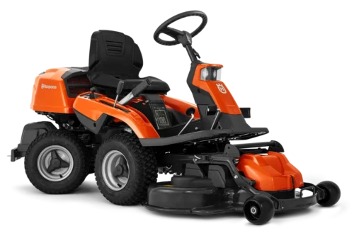 Orange plænetraktor fra Husqvarna