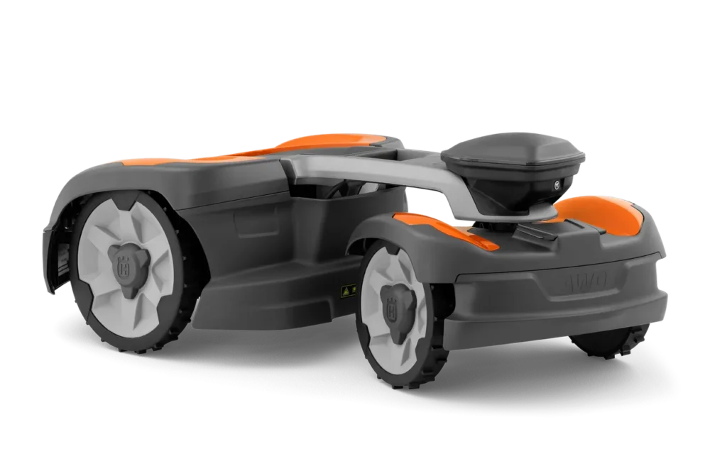 Robotplæneklipper i gråt og orange design