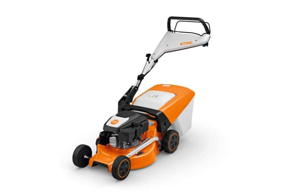 STIHL plæneklipper med orange og grå design